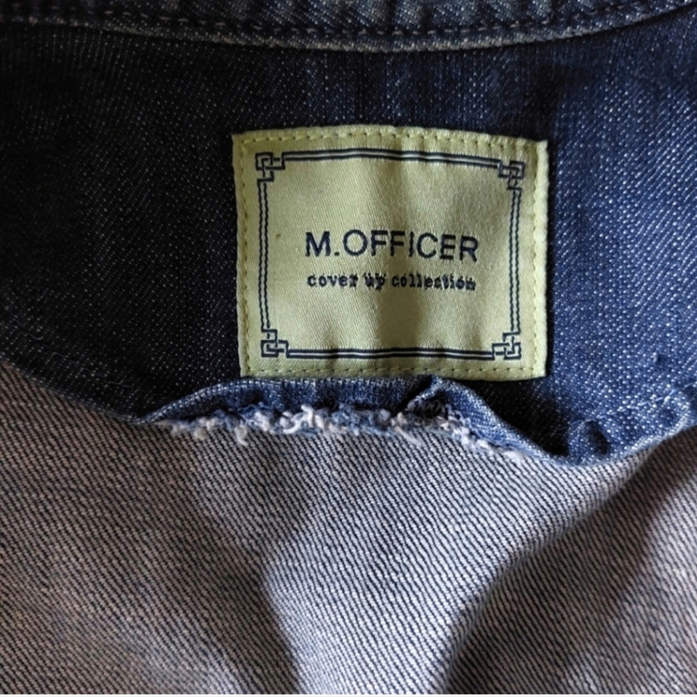 Vintage Military Inspired Denim Croped Jacket - Picture 6 of 6